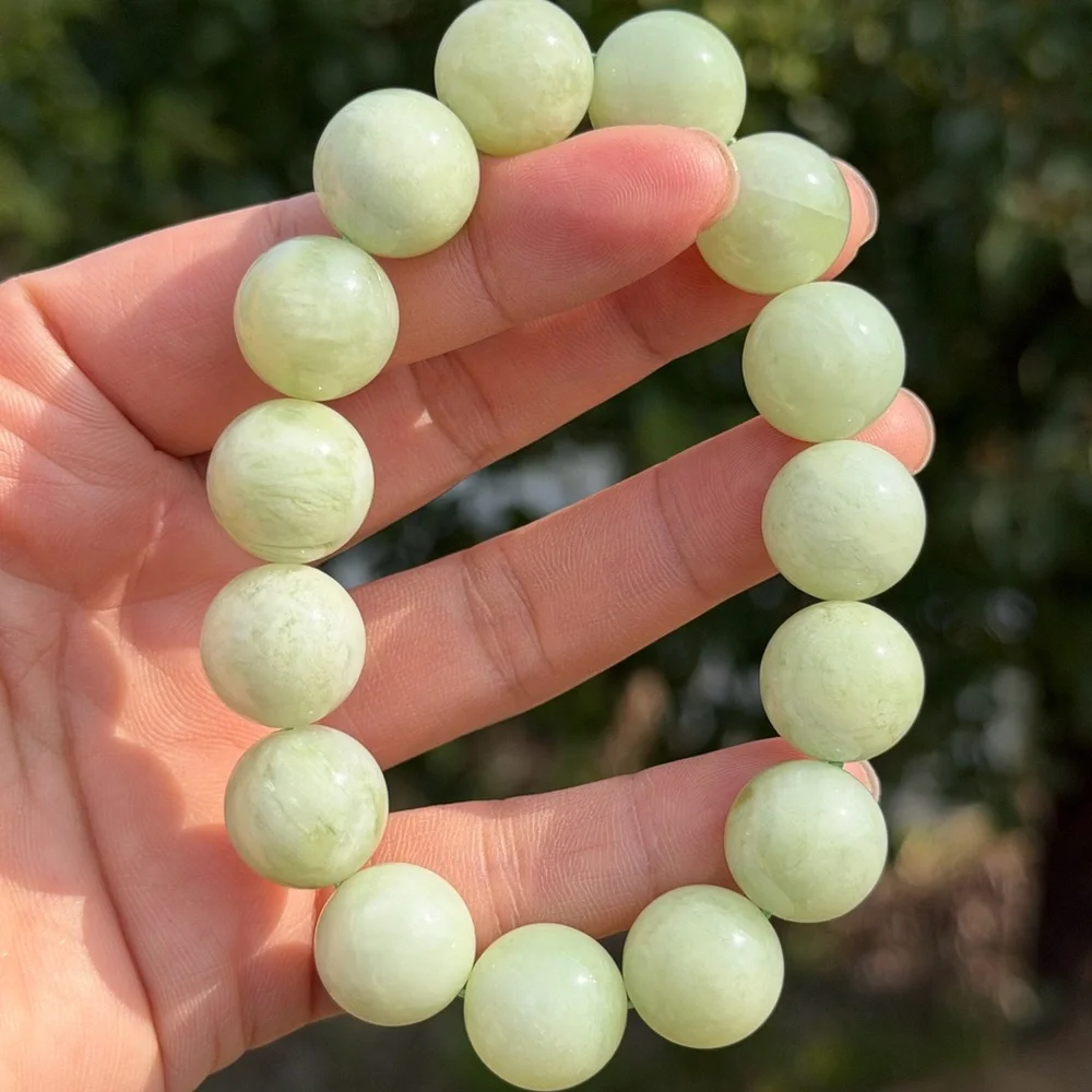 15mm stretchable chunky Xiuyu jade bracelet‎ 1134